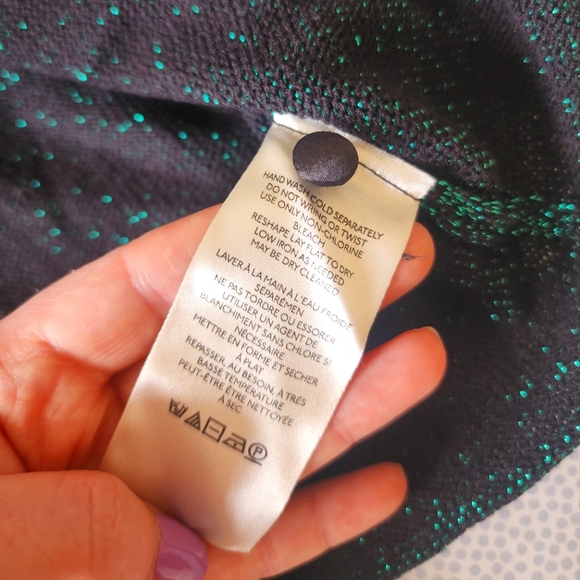 Free People Green Sparkly Cardigan Top - Picture 6 of 8